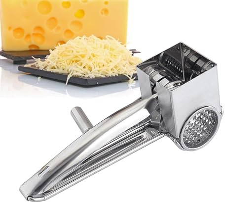 Yanayi Moulin À Fromage, Râpe À Fromage Rotative en Acier Inoxydable, Râpe Manuelle Facile À Utiliser Et À Nettoyer pour Gingembre Chocolat Parmesan
