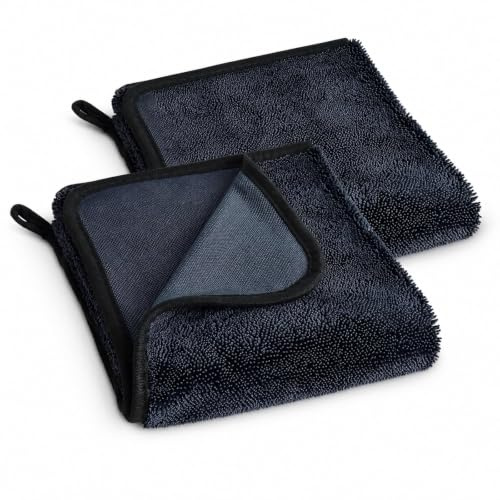 2 Pack Magic Bathroom Drying Cloth,Black Cloths For Cleaning Shower Glass | Super Absorbent Microfibre Shower Cloths,For Cleaning Showers Glass,For Car,Window,Kitchen (40×40cm)