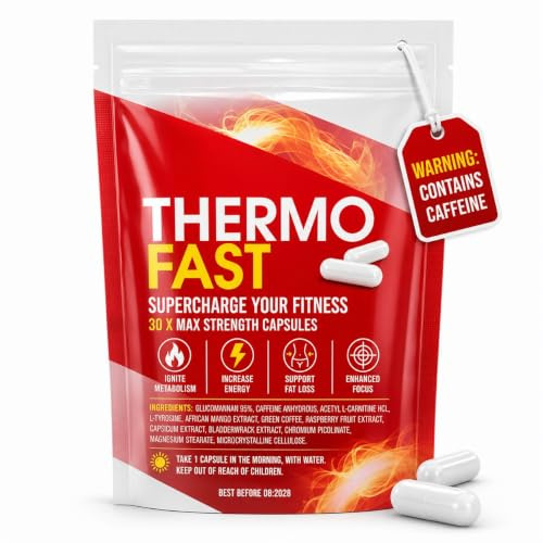 Thermo Fast Extreme Fat Burners - Fat Loss Max Strength Capsules for Women and Men - Lose Belly Weight Fast Raspberry Ketones, Cayenne Pepper, Chromium