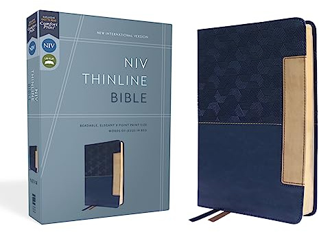 NIV, Thinline Bible, Leathersoft, Blue, Red Letter, Comfort Print