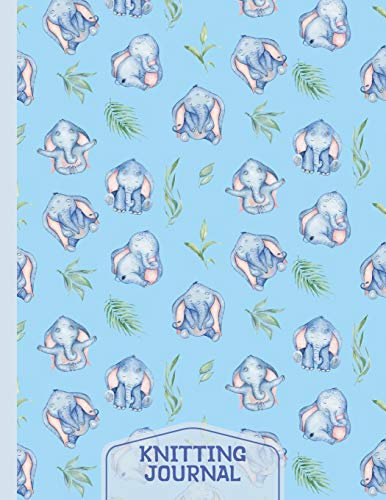 Elephants Knitting Journal: Elephant Gifts: Knit Project Journal Notebook Design Planner: Half Graph Paper, Half Lined Paper Paperback: 8.5 x 11