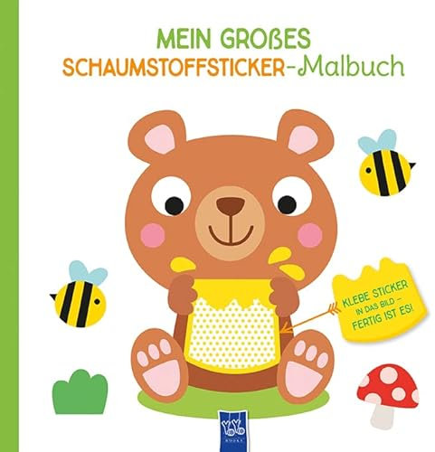 Mein großes Schaumstoffsticker-Malbuch - Bär: Malbuch. Stickerbuch