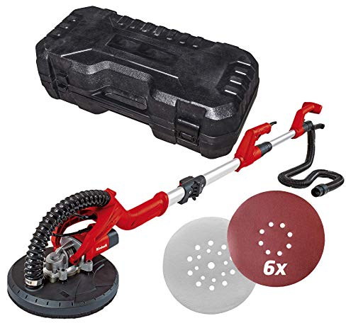 Einhell Trockenbauschleifer TC-DW 225 (600 W, 6x Klett-Schleifscheiben 2xP60 2xP80 2x P120, Koffer) + kwb 5 x Quick Stick Schleifscheiben K 120 Silberschliff 225 mm Holz und Lack 492112