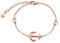 Unendlich U Damen Mädchen Anker Armband 925 Sterling Silber Zirkonia mit Zwei Herzen Armkette Verstellbar Charm Armband