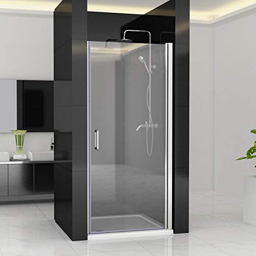 Nischentür 80 x 185 cm Duschabtrennung 180° Schwingtür Rahmenlos Duschwand Dusche 6mm NANO Echtglas
