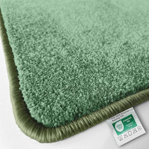 Floordirekt | Tapis de Bain Carousel |Tapis de Bain Doux et Moelleux | Tapis de Bain antidérapant Lavable | certifié öko-Tex | Vert, 50 x 80 cm
