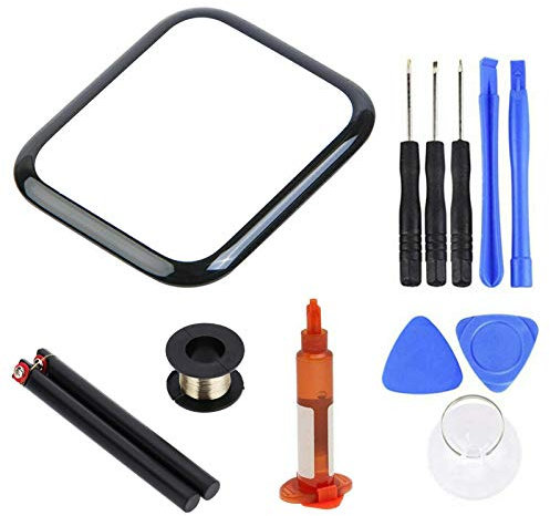 LA TALUS Kit de repuesto para digitalizador de lente de vidrio frontal, 38/40/42/44 mm hacia fuera de pantalla LCD de vidrio compatible con Apple Watch 2/3/4/5 para Apple Watch 42 mm (Serie 2)