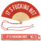 Fisura - Original Handheld Folding Fan with message in english. Funny wooden fan. Original holding Hand Fans. Birthday Gifts Wedding Party Decoration (Hot, black) (Hot, red)