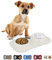 FurDreams Twin Dog & Cat Bowls – Bone Shaped Feeding Mat with Two Stainless Steel Dishes | Food & Water Pet Bowls 200ml | Durable Silicone Non-Slip Feeder Tray with Anti-Spill Design (White)