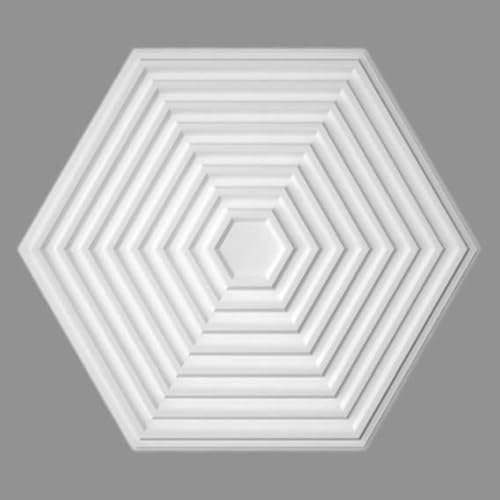 PROVISTON | Stuckrosette | Polystyrol | Durchmesser 643 x 557 mm | Weiß | Hochwertig | Stabil | Einfache Montage | Deckenrosette | Wandgestaltung