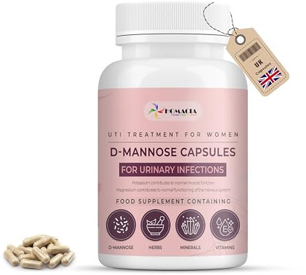 D-Mannose Capsules | Bladder Control & Urinary Tract Infection Treatment | d mannose Cystitis Treatment for Women | UTI Treatment for Women | High Strength 2500 mg-60 Capsules