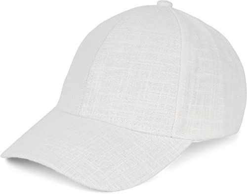 styleBREAKER Unisex Leinen Baseball Cap | Verstellbare 6-Panel Basecap mit gebogenem Schirm | Atmungsaktive Sommer Mütze mit Metallschnalle | Leicht, Bequem & Stilvoll, Farbe:Weiß