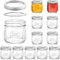 12 Pack 500ml Home Glass Mason Jars with Airtight Lids and Bands,Regular Mouth Canning Jar for Fermenting, Pickling, Meal Prep, Overnight Oats, Jam, Jelly