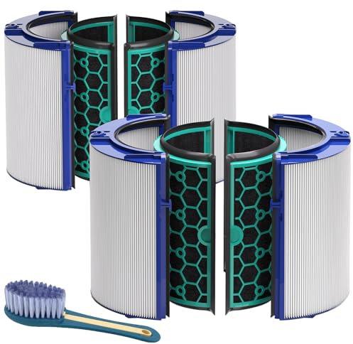 Leemone 2 Pack TP04 HP04 DP04 Filter Replacement for Dyson TP04 HP04 DP04 TP05 DP05 Air Purifier, 360° Combi Glass HEPA Filter & Activated Carbon Filter