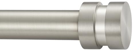 30,5–50,8 cm kurze, verstellbare Gardinenstangen aus mattem Nickel, 2,5 cm Durchmesser, robuste Seiten-Gardinenstangen-Set mit Aluminium-Endstücken für Fenster, Türen, Vorhänge, Schrank.