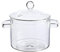 Aosbset Clear Glass Saucepan with Lid Cooking Stovetop Pots Transparent Glass Saucepan Cooking Soup Pot Heat-Resistant for Soup Vegetables Fruit Salad