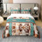 100% Baumwolle Patchwork Kuhfell Tröster Bezug Geometrische Diamant Dreieck Western Bettwäsche Sets 135x200,Ethnische Tribal Arrow Aztekische Bettbezug Farm Tiere Bull Kuh Druck Südwestern Dekor