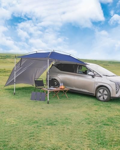SUPAREE Toldo SUV Coche Lateral Toldo Caravana Lateral Toldo Furgoneta Universal con Toldo Lateral Extraíble Exterior Protección UV 210D Oxford Impermeable para RV/Van/Camper/4x4 Camping