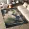 TAPISO Flannel Teppich Kurzflor Dunkelblau Grün Mehrfarbig Waschbar rutschfest Tropische Pflanzen Boho Wohnzimmer Schlafzimmer ÖKOTEX 140 x 200 cm