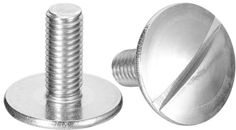 QUARKZMAN M8x20mm Vis à Tête Plate Fendue Extra Large, 2Pcs Boulons à Tête Ronde en Acier Inoxydable 304