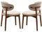 LEIYTFE Massivholz-Esszimmerstühle Moderner Ergonomischer Stuhl Aus Stoff Lesesessel Mit Gebogener Rückenlehne Arbeitsstuhl Balkon Freizeitstuhl Teetischstuhl Für Wohnzimmer (Color : Walnut)