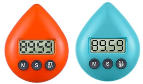 PRIZOM Temporizador de Ducha Silencioso, Resistente al Agua y Sin Tictac, Parte Trasera MagnéTica, Temporizador Digital con Pilas, Temporizador de TamañO PequeñO