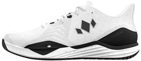 Diadem Men's Court Burst Pickleball & Tennis Shoe for Stability & Speed, Performance & Comfort White/Black, US Size M10.5 / W12