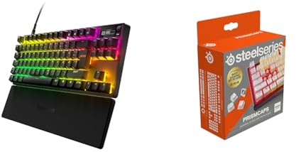 SteelSeries Apex Pro TKL HyperMagnetic Gaming-Tastatur & PrismCaps – Double-Shot-Tastenset mit „Pudding“-Optik