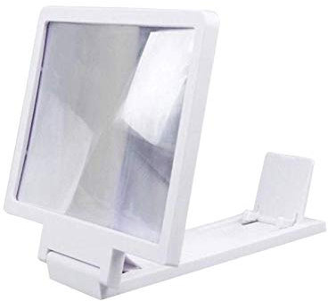 Handy-Bildschirmlupe, 3D-Handy-Bildschirmlupe, faltbar, 5,5-Zoll-Halterung, Verstärker, Video-Lupe, Uhr, 3D-Filme, Handy-Halterung, Handy-Bildschirmlupe (Farbe: (weiß)