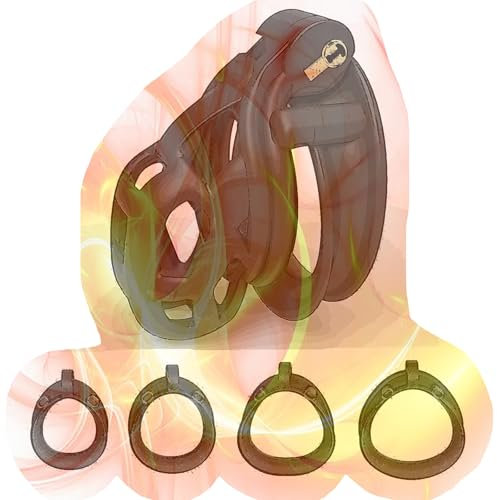 Gabbia da allenamento comoda da uomo migliorata con 4 anelli, biancheria intima speciale per adulti da uomo -HA16 (Nero, Nano)