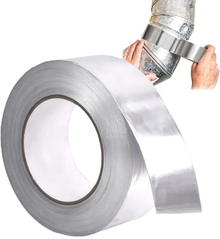 ZZHypGr Aluminium Klebeban 50mm x 20m, Selbstklebendes Alu-Klebeband Aluband, Wasserdichtes- und hitzebeständiges Band zum Versiegeln, Reparieren und Isolieren (Silbere Klebeband 1PC)