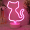 JEMESI Katzen-Neonschild, Batterie/USB, Rosa LED-Tischdekoration für Mädchenzimmer, niedliche Lampe, ästhetische Geschenke für Geburtstagsparty, Hochzeit