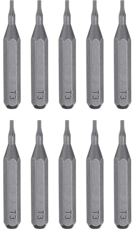 QUARKZMAN 10 Stück T3 Schraubendreher Torx Bit Set, Bitsatz 4mm Sechskantschaft 28mm/1,1 Zoll Länge Magnetisch Stern 6 Punkt Kopf Sechskant Bits S2 Stahl Werkzeugset Elektroschrauber Tools
