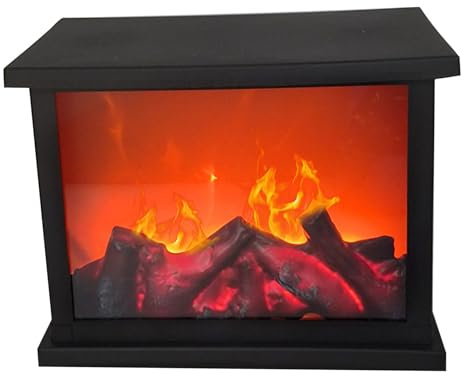 Linterna para Chimenea de 10, 9 x 5, 8 x 8, 4 Pulgadas LED sin Llama Funciona con Pilas y USB simulación de Chimenea de Escritorio Mini portátil Estilo 2