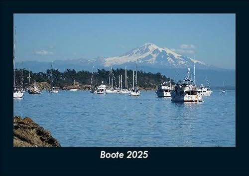 Boote 2025 Fotokalender DIN A5: Monatskalender mit Bild-Motiven von Autos, Eisenbahn, Flugzeug und Schiffen