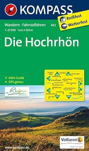 Die Hochrhön: Wanderkarte mit Aktiv Guide und Radwegen. GPS-genau. 1:25000 (KOMPASS Wanderkarte, Band 462)