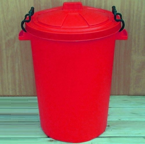 Red 80/85 Litre Bin/Storage For Homes Gardens Animal Feed (Make In The UK)