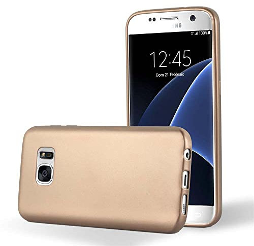 cadorabo Coque pour Samsung Galaxy S7 en Metallic Or Rose - Housse Protection Souple en Silicone TPU avec Anti-Choc et Anti-Rayures - Ultra Slim Fin Gel Case Cover Bumper