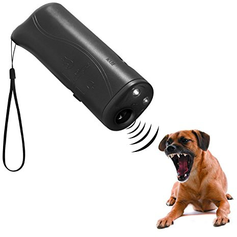WIRSV LED Ultrasonic Dog Repeller, 3 in 1 Ultrasonic Pet Repeller Anti Bark Stop Barking Dog Training Repeller Control Trainer (Gray)