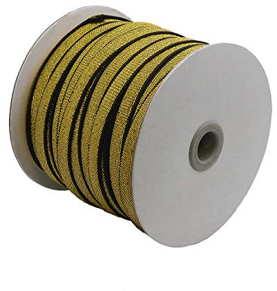 5m edles Glitzer-Gummiband 10mm Gummiband mit Glitzer, Farbwahl, Farbe:Gold-schwarz
