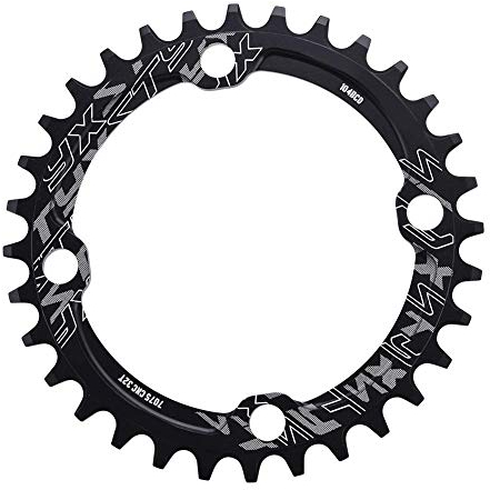 Keenso Monoplato de Bicicleta, 32/34/36/38T BCD 104 mm Plato para Bicicleta de Montaña(36T-Negro)