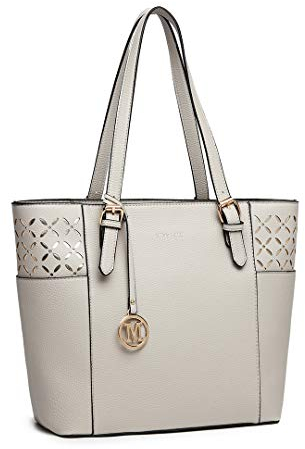 Miss Lulu Tasche Damen Shopper handtasche Elegantes Schultertaschen Laser-Gravur Große Henkeltasche mit verstellbarem Schulterriemen