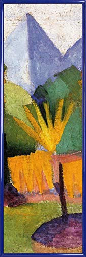 1art1 August Macke Poster Kunstdruck Bild und Kunststoff-Rahmen - Garten Am Thuner See, Detail (91 x 30cm)
