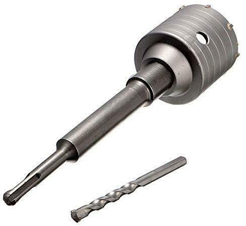 Bohrkrone Ø 30-160 mm - hier: 60 mm (7-Schneiden) Set inkl. SDS Plus Verlängerung 350 mm – Kernbohrer für Beton & Stein – Dosenbohrer & Dosensenker – Kronenbohrer