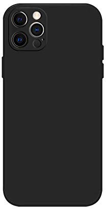 Rdyi6ba8 Cover per iPhone 12 Pro Max, Gel Silicone Liquido Custodia con Protezione Fotocamera e con Morbida Microfibra Fodera [Antiurto] Cover per iPhone 12 Pro Max - Nero