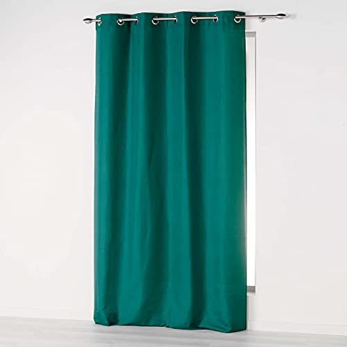 Douceur d'Intérieur, Rideau à Oeillets (140 x 260 cm) Absolu Emeraude, Microfibre