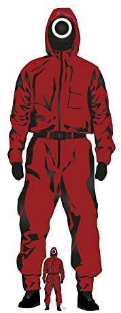 STAR CUTOUTS SC1678 Fun Red Jumpsuit Lifesize Cardboard Cutout Great For Survival Theme Party Games & Fans