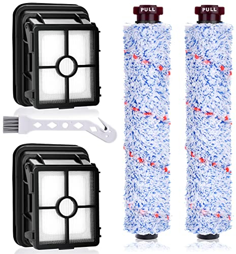 Artraise Filtro para Bissell accesorios Crosswave 3 en 1 con 2 filtros de repuesto y 2 rodillos de cepillo multisuperficie para Bissell filtros CrossWave 1866, 17132 y 2225N