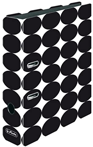 Herlitz 50040087 Ordner maX.file, A4, 8cm, Motiv: Just Black, 1 Stück, schwarz;weiß