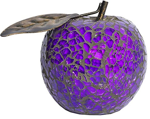 Design By Pepper Mosaic Glass Purple Apple With Leaf Mosaic Fruit Table Centrepiece Fruit Bowl Coffee Table Decor